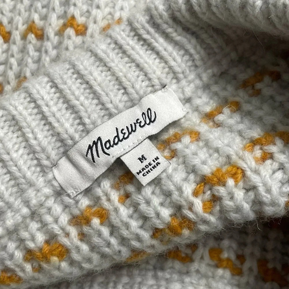 MADEWELL Striped Barfield Sweater Wool Alpaca Blend Crop MC013 Women’s size M - Picture 2 of 13
